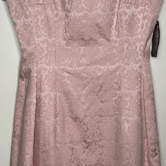 EVA MENDES New York & Co size 10 Sleeveless Damask DRESS Lined Stretch PINK NWT - Picture 6 of 16
